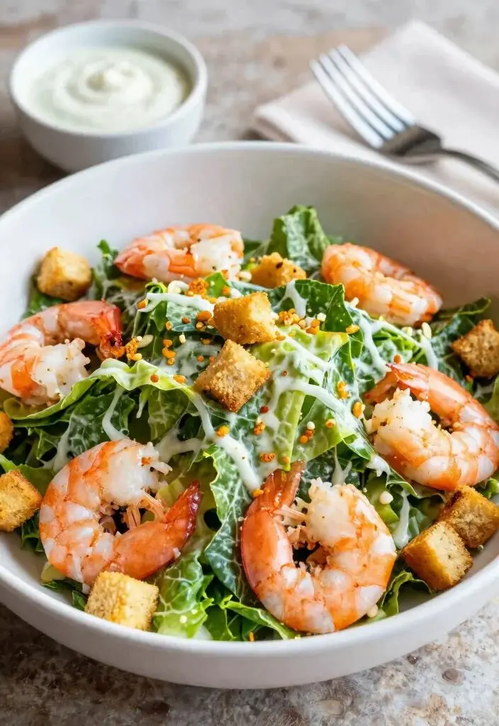 SHRIMP CAESAR SALAD - سلطة سيزر بالقريدس