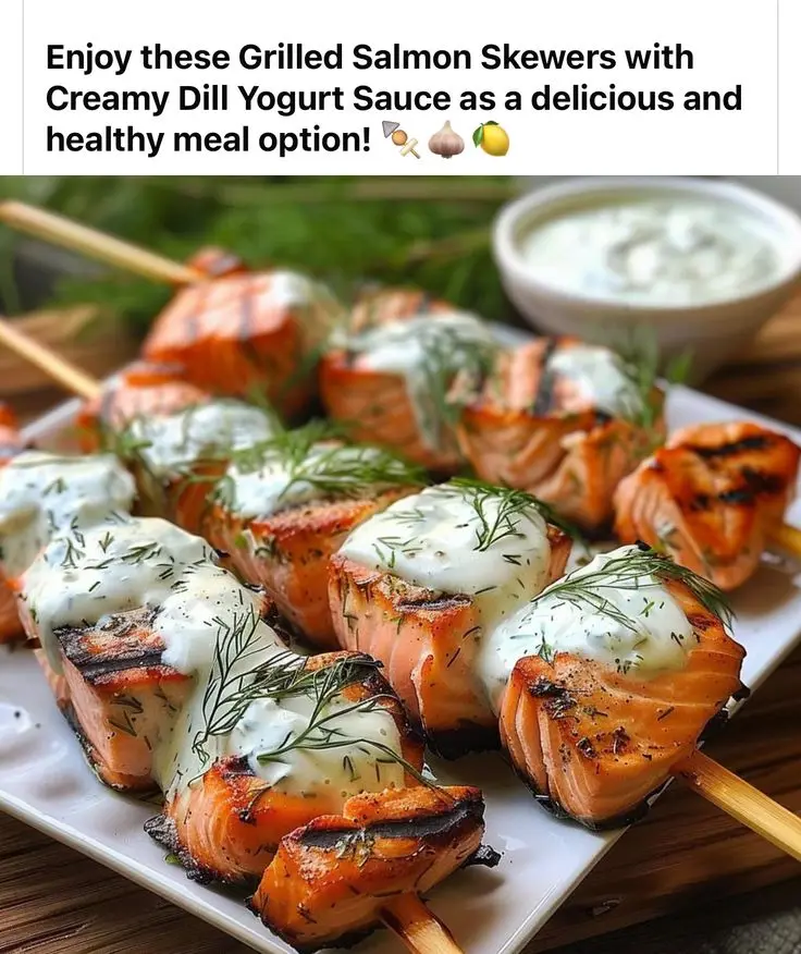 Grilled Fish Salmon :2 Skewers